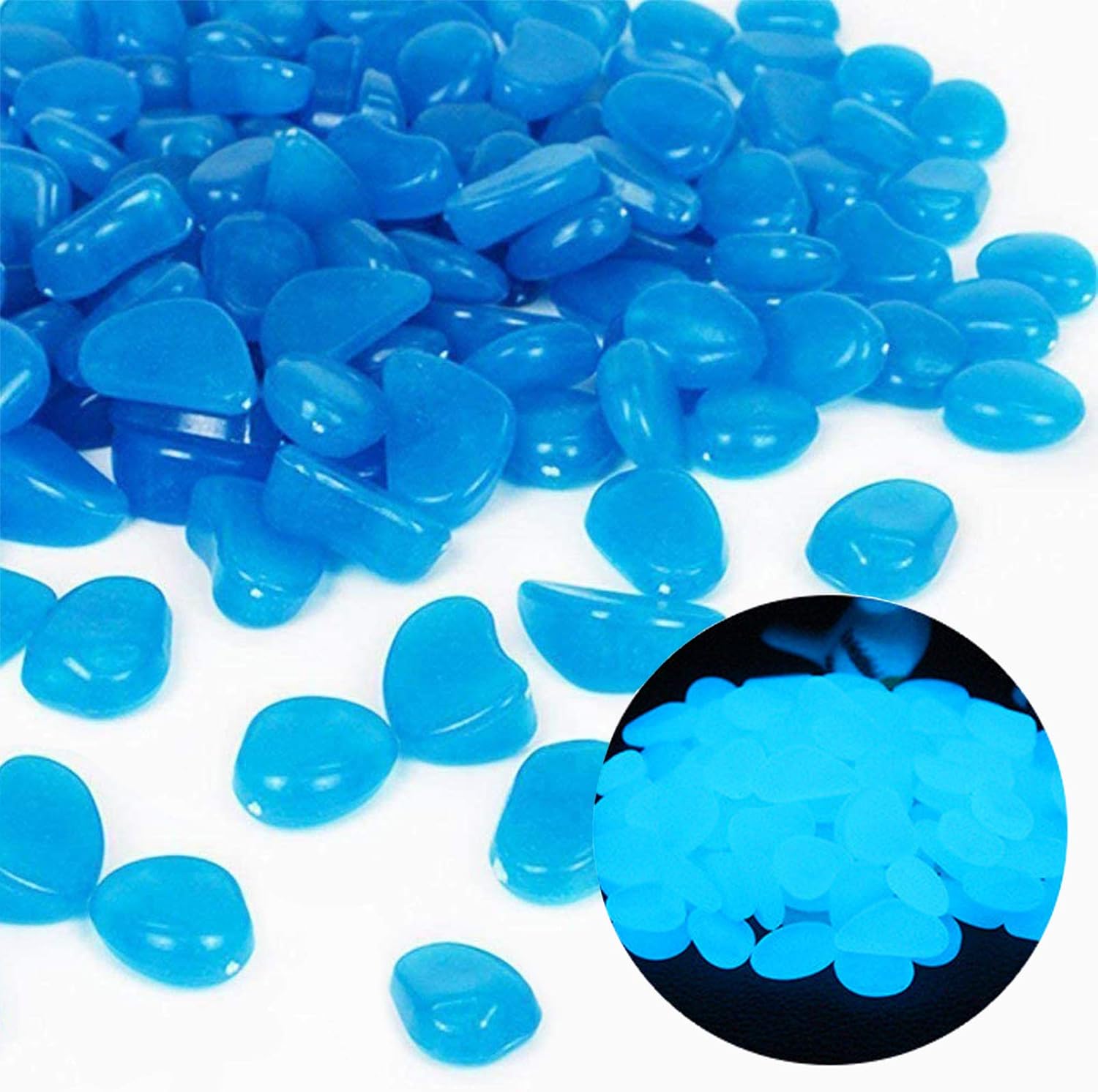 Aquarium Plant In Pot - ถังปลา Rocks Glow Blue Pebbles สําหรับ